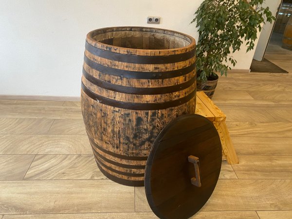 Tauchbecken Whiskyfass abgeschliffen 600 Liter Tauchbottich Saunatauchbecken